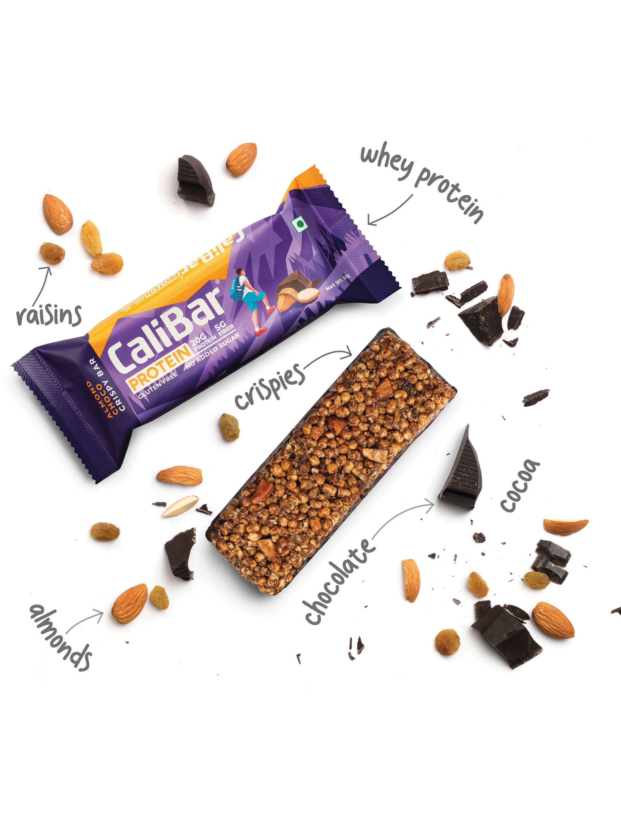 CaliBar 20g Protein Bar - Almond Choco Crispy (Pack of 6)