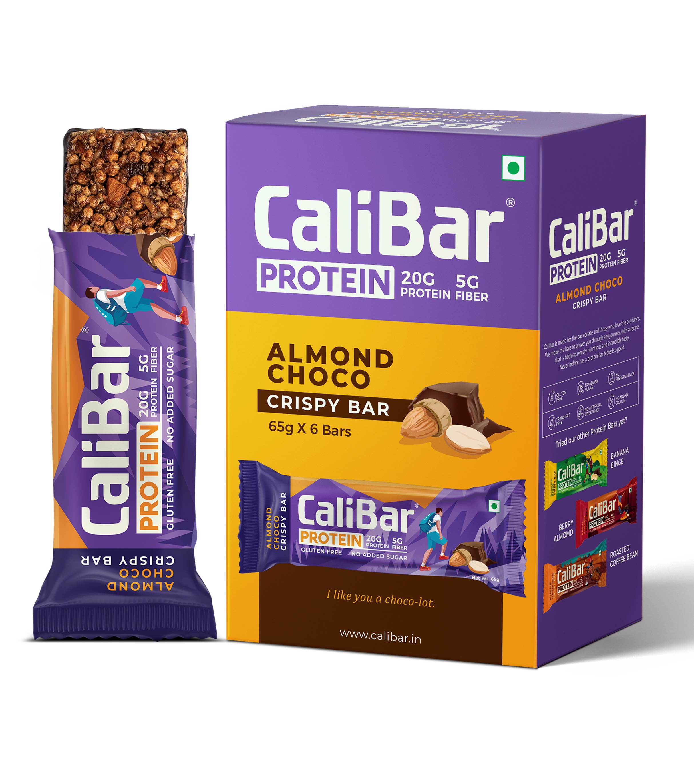 CaliBar 20g Protein Bar - Almond Choco Crispy (Pack of 6)