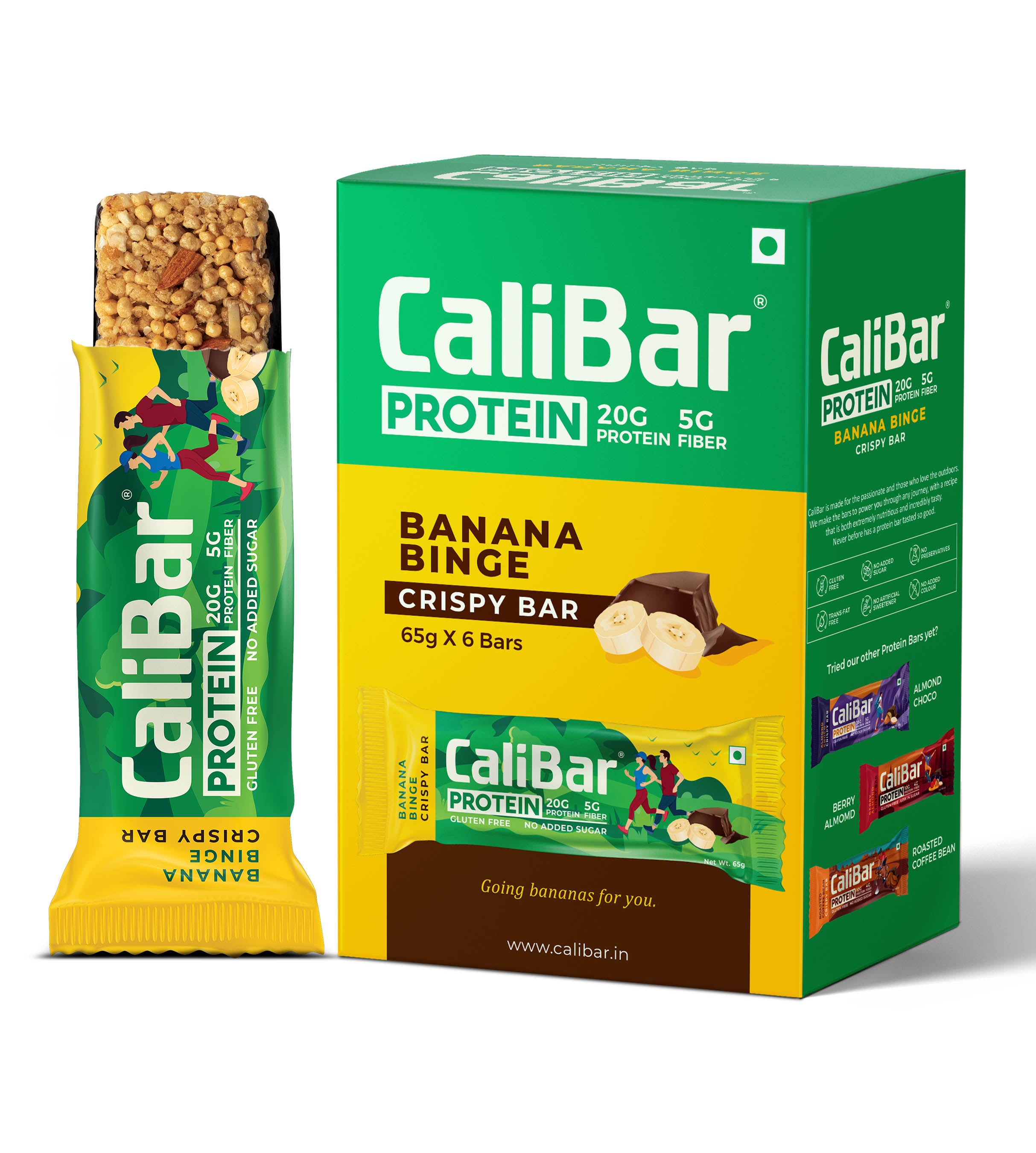 CaliBar 20g Protein Bar - Banana Binge (Pack of 6)