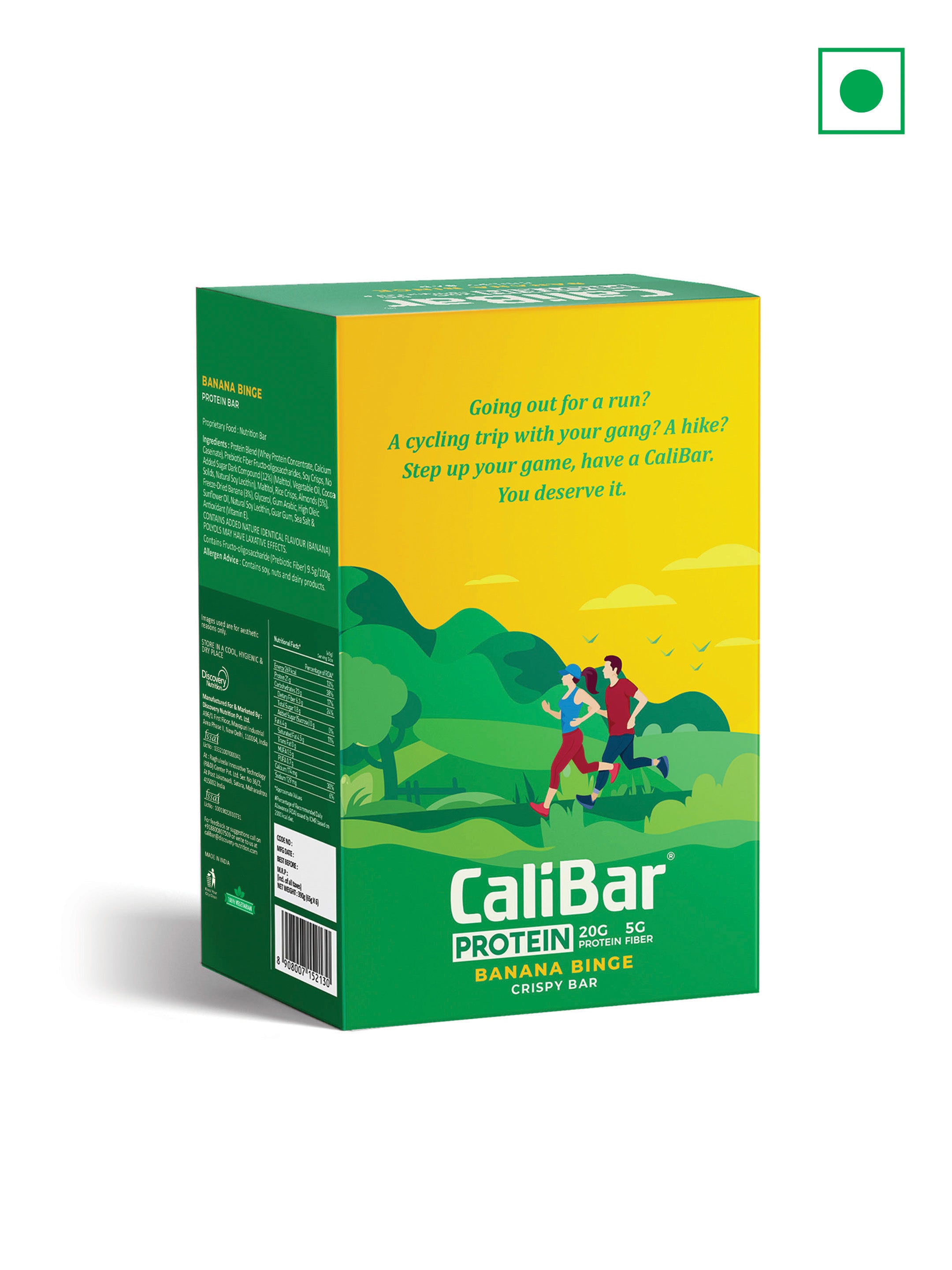 CaliBar 20g Protein Bar - Banana Binge (Pack of 6)