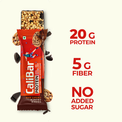 CaliBar 20g Protein Bar - Cookie Crunch Crispy Bar (Pack of 6)