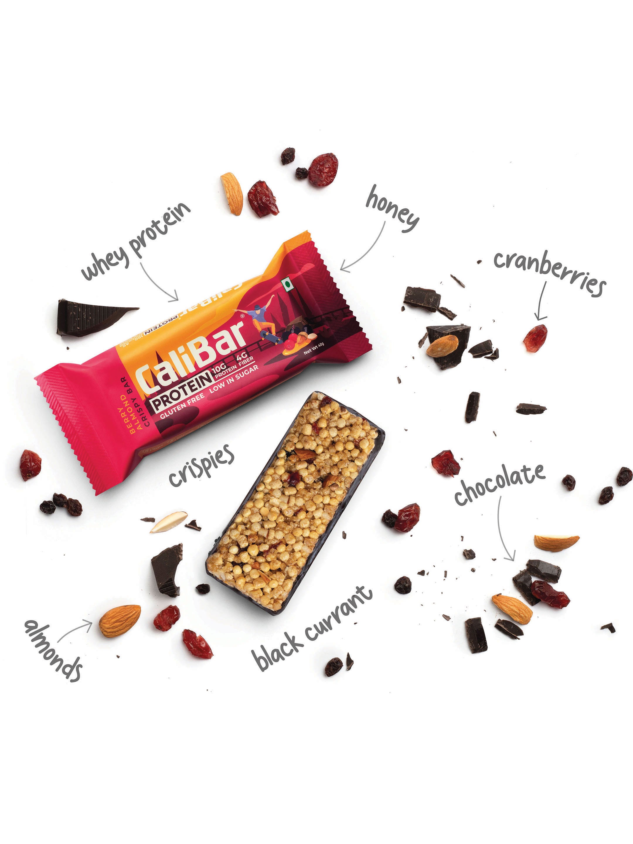 CaliBar 10g Protein Bar - Berry Almond (Pack of 6)