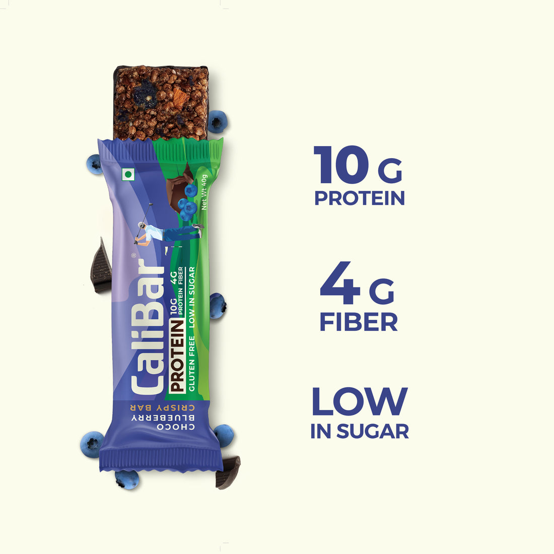 CaliBar 10g Protein Bar - Roasted Coffee Bean, Choco Blueberry &amp; Berry Almond, Pack of 3 Bars