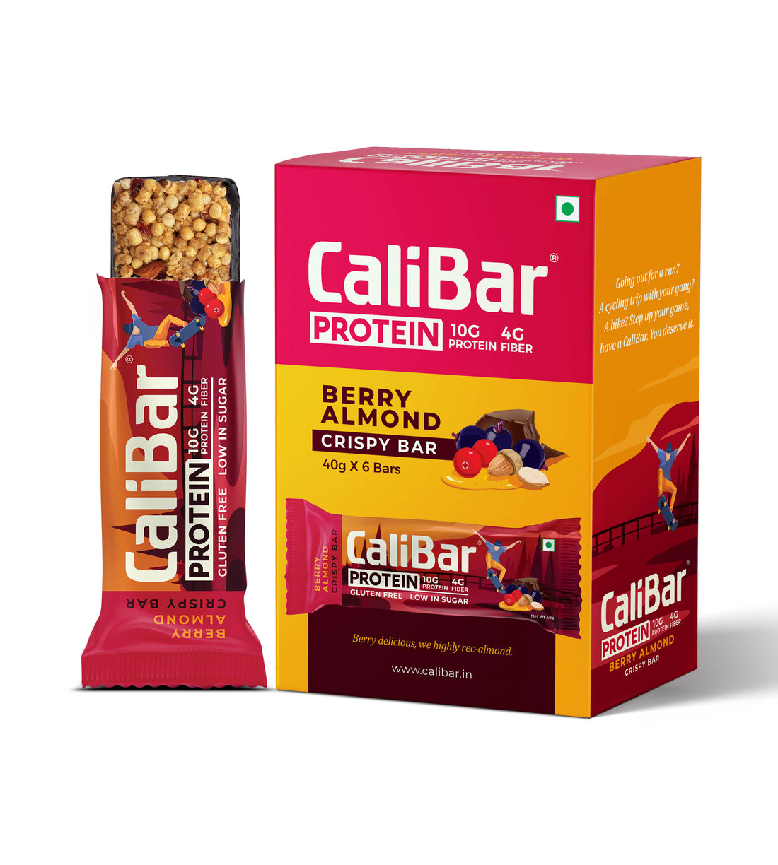 CaliBar 10g Protein Bar - Berry Almond (Pack of 6)