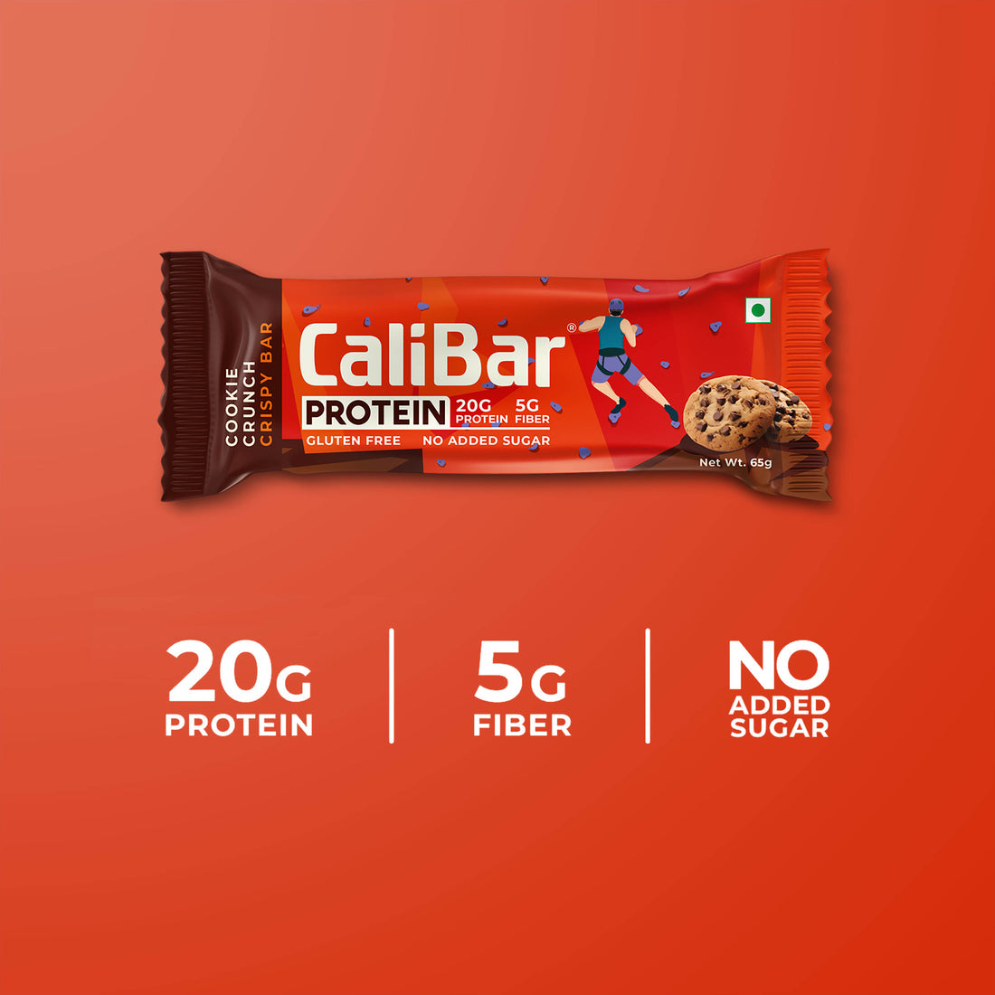 CaliBar 20g Protein Bar - Cookie Crunch Crispy Bar (Pack of 6)