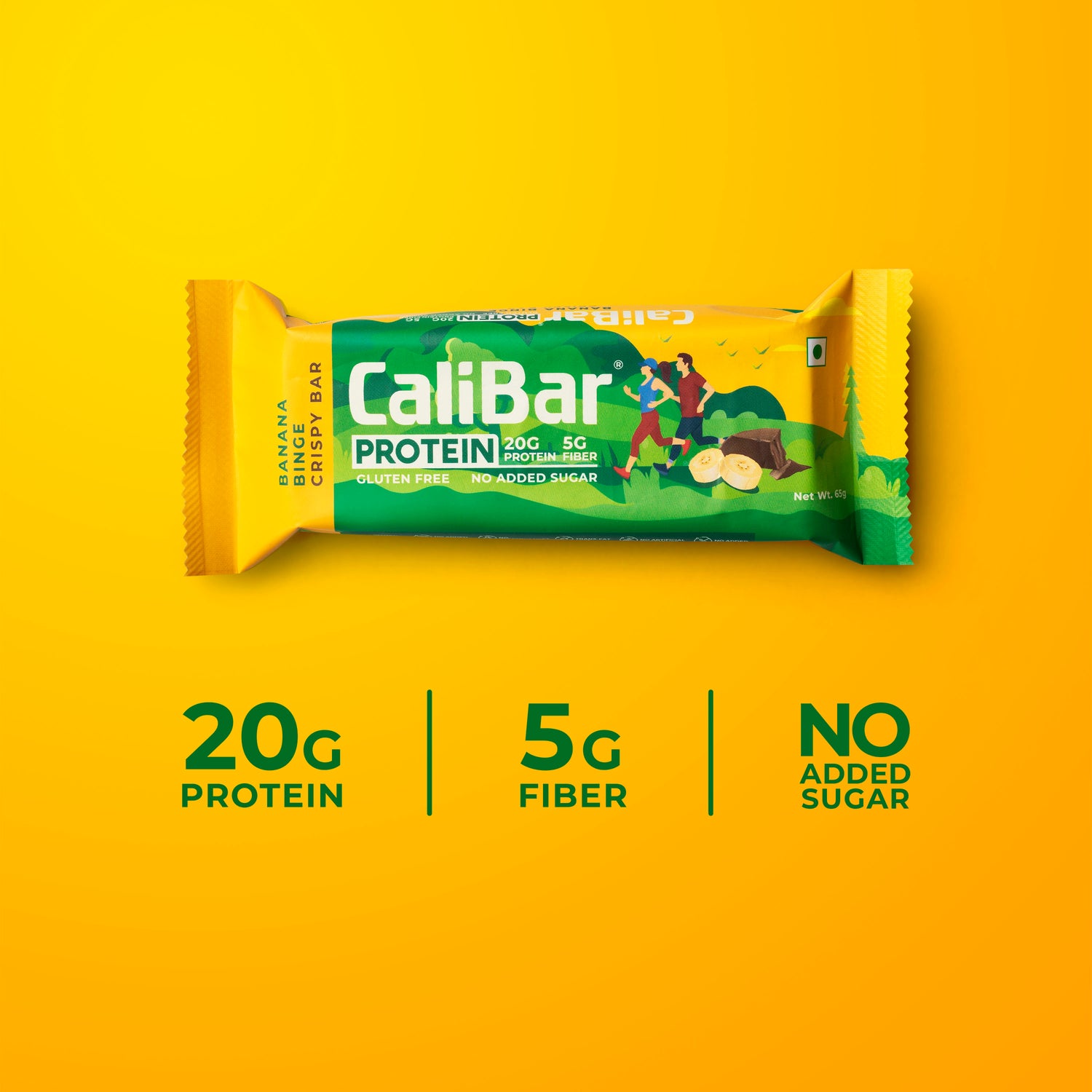 CaliBar 20g Protein Bar - Almond Choco + Banana Binge Crispy Bar (Assorted Pack 0f 5)