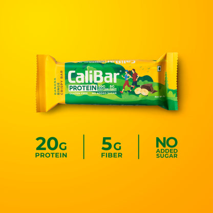 CaliBar 20g Protein Bar - Almond Choco + Banana Binge Crispy Bar (Assorted Pack 0f 5)