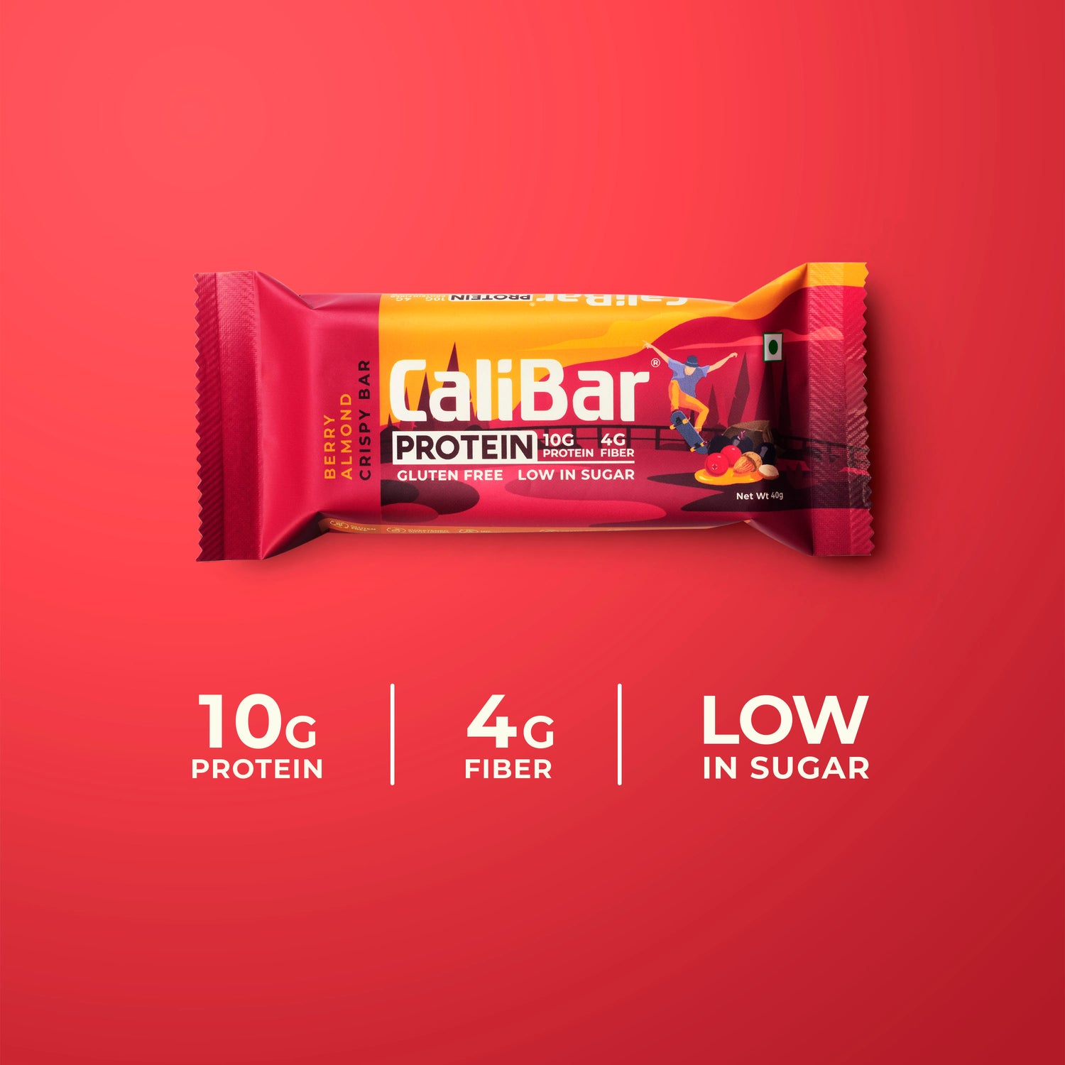 CaliBar 10g Protein Bar - Berry Almond (Pack of 6)